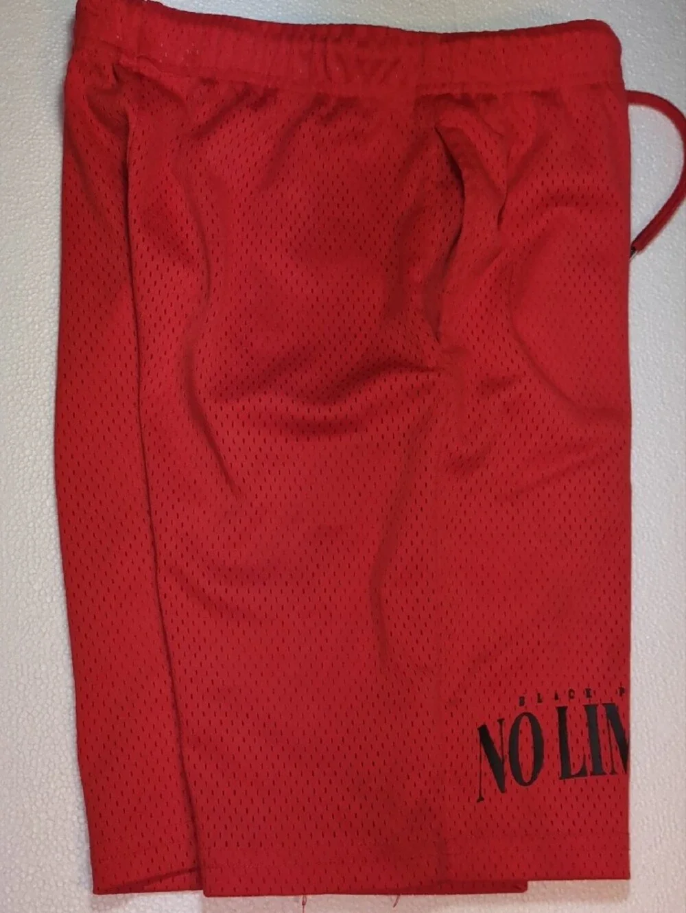 Kid's Black Pike No Limits Red Athletic Mesh Shorts with Bear Patch 10-12 Yrs